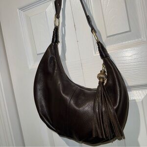 Sigrid Olsen Dark Brown Leather Hobo Bag